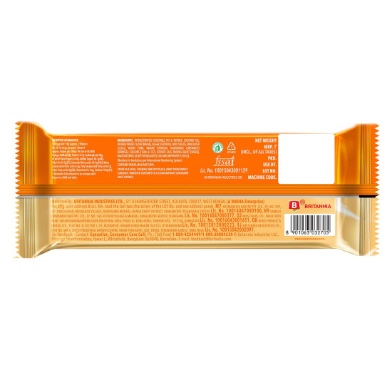 Britannia Treat Crème Wafers - Orange Flavoured Wafer Biscuit | 55 gm