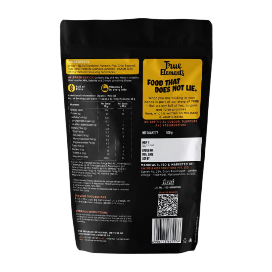 True Elements Seeds Mix - 9 in 1 Mixed Seeds 500g | Seed Mix for Eating | Healthy Snacks | Diet Food | Diet Snacks True Elements Seeds Mix - 9 in 1 Mixed Seeds 500g | Seed Mix for Eating | Healthy Snacks | Diet Food | Diet Snacks