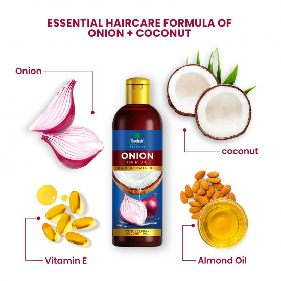 Parachute Advansed Onion Hair Oil for Hair Growth and Hair Fall Control with Natural Coconut Oil & Vitamin E - 200ml