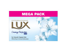 LUX International Creamy Perfection Plus For Smooth Fragrant Skin with White Rose And Swiss Moisturizer bathing Soap | For Glowing Skin | 500 g (4 x 125 g)
