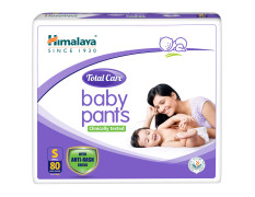 Himalaya Total Care Baby Pants Diapers, Small, 80 Count, Upto 4-8 kg, White, S