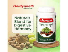 Baidyanath Triphala Churna - 400gm | Supports Healthy Digestive Tract | Helpful in Bowel Wellness, Acidity & Gas Relief (Pack of 1)