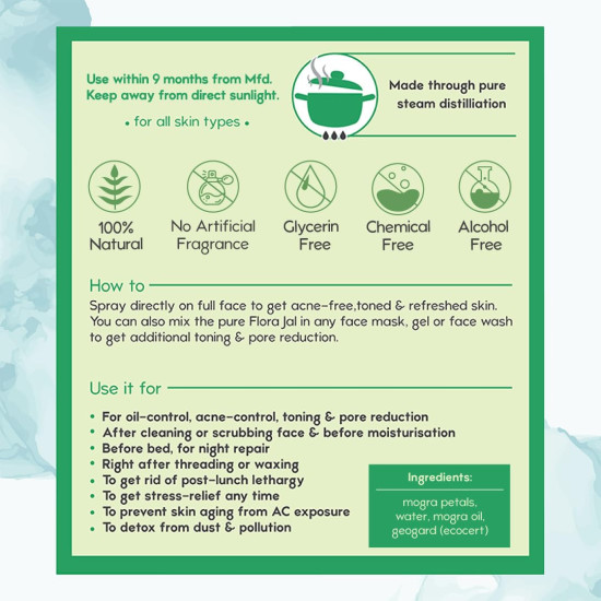 Nat Habit - 100% Pure Mogra Jal - Mogra Water - Toner, Face-Mist, Astringent & Face - Spray- Ayurvedic Steam-Distilled For Oil-Control, Acne-Control, Skin Hydration (Pack of 3, 100 ml) Nat Habit - 100% Pure Mogra Jal - Mogra Water - Toner, Face-Mist, Astringent & Face - Spray- Ayurvedic Steam-Distilled For Oil-Control, Acne-Control, Skin Hydration (Pack of 3, 100 ml)