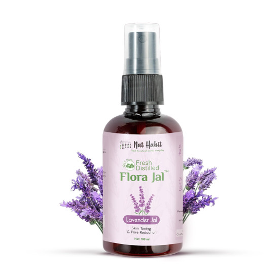 Nat Habit - 100% Pure Lavender Jal - Lavender Water, Toner, Face-Mist, Astringent & Face Spray, Ayurvedic Steam-Distilled For Oil-Control, Acne-Control, Skin Hydration (Pack of 1, 100 ml) Nat Habit - 100% Pure Lavender Jal - Lavender Water, Toner, Face-Mist, Astringent & Face Spray, Ayurvedic Steam-Distilled For Oil-Control, Acne-Control, Skin Hydration (Pack of 1, 100 ml)