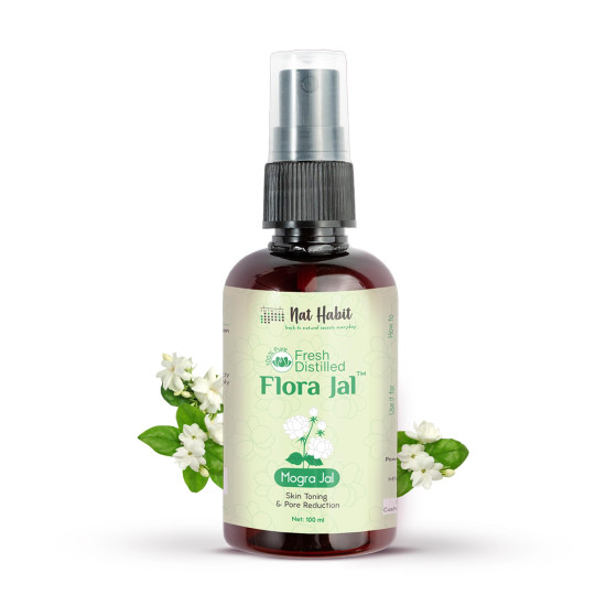 Nat Habit - 100% Pure Mogra Jal - Mogra Water - Toner, Face-Mist, Astringent & Face, Spray-Ayurvedic Steam-Distilled For Oil-Control, Acne-Control, Skin Hydration (Pack of 1, 100 ml) Nat Habit - 100% Pure Mogra Jal - Mogra Water - Toner, Face-Mist, Astringent & Face, Spray-Ayurvedic Steam-Distilled For Oil-Control, Acne-Control, Skin Hydration (Pack of 1, 100 ml)