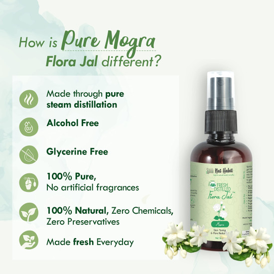 Nat Habit - 100% Pure Mogra Jal - Mogra Water - Toner, Face-Mist, Astringent & Face, Spray-Ayurvedic Steam-Distilled For Oil-Control, Acne-Control, Skin Hydration (Pack of 1, 100 ml) Nat Habit - 100% Pure Mogra Jal - Mogra Water - Toner, Face-Mist, Astringent & Face, Spray-Ayurvedic Steam-Distilled For Oil-Control, Acne-Control, Skin Hydration (Pack of 1, 100 ml)