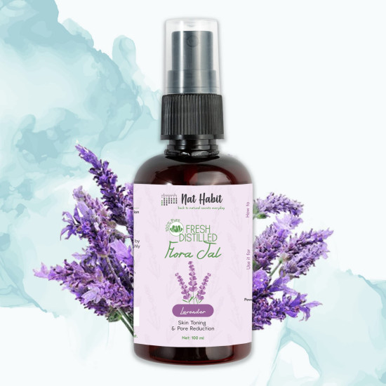 Nat Habit - 100% Pure Lavender Jal - Lavender Water - Toner, Face-Mist, Astringent & Face Spray- Ayurvedic Steam-Distilled For Oil-Control, Acne-Control, Skin Hydration (Pack of 3, 100 ml) Nat Habit - 100% Pure Lavender Jal - Lavender Water - Toner, Face-Mist, Astringent & Face Spray- Ayurvedic Steam-Distilled For Oil-Control, Acne-Control, Skin Hydration (Pack of 3, 100 ml)