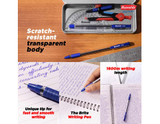 Reynolds BRITE Ball Pen SET - 25 BLUE PENS WITH COMFORTABLE GRIP | BALL PENS FOR WRITING | PEN FOR STUDENTS & OFFICE STATIONERY | 0.7 mm TIP SIZE