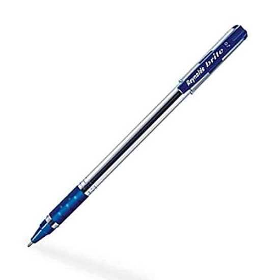 Reynolds BRITE Ball Pen SET - 25 BLUE PENS WITH COMFORTABLE GRIP | BALL PENS FOR WRITING | PEN FOR STUDENTS & OFFICE STATIONERY | 0.7 mm TIP SIZE Reynolds BRITE Ball Pen SET - 25 BLUE PENS WITH COMFORTABLE GRIP | BALL PENS FOR WRITING | PEN FOR STUDENTS & OFFICE STATIONERY | 0.7 mm TIP SIZE