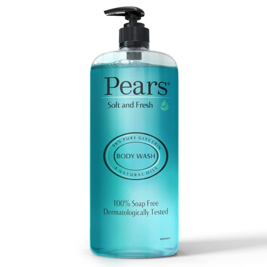 Pears Soft & Fresh Shower Gel SuperSaver XL Pump Bottle with 98% Pure Glycerine, 100% Soap Free and No Parabens, 750 ml