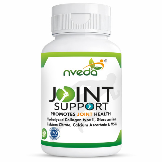 Nveda Joint Support Tablets for Men & Women | Collagen Type 2, Glucosamine, MSM & Calcium | Joint Pain Relief, Cartilage Support, Joint Mobility & Arthritis Support Supplement | 60 Tablets