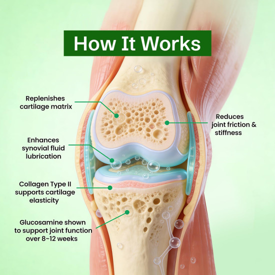 Nveda Joint Support Tablets for Men & Women | Collagen Type 2, Glucosamine, MSM & Calcium | Joint Pain Relief, Cartilage Support, Joint Mobility & Arthritis Support Supplement | 60 Tablets