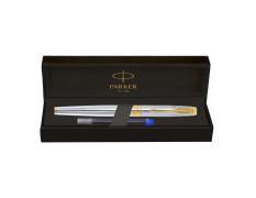 Parker Aster Shiny Chrome |Gold Trim |Fountain Pen - Medium Nib