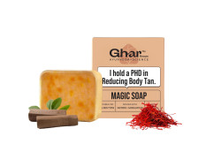 Ghar Soaps Sandalwood & Saffron Magic Soaps For Bath (100 Gms Pack Of 1) | Paraben Free | Chandan & Kesar Bath Soap | Handmade Soaps For Glowing | Skin Brightening Soap For Men & Women