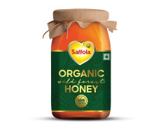 Saffola Wild Forest Organic Honey -500g -NMR Tested, 100% Pure Wild Forest Organic Honey, Brown