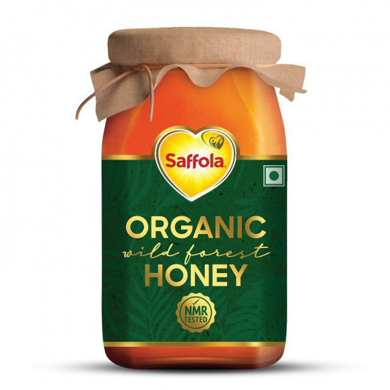 Saffola Wild Forest Organic Honey -500g -NMR Tested, 100% Pure Wild Forest Organic Honey, Brown