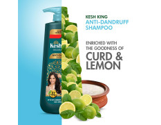 Kesh King Ayurvedic Anti-Dandruff, Reduces Hair Fall Soothes Itchy Scalp No Paraben & No Silicon, 21 Natural Ingredients The Goodness Of Curd, Lemon And Neem Shampoo For Women And Men - 600 Ml