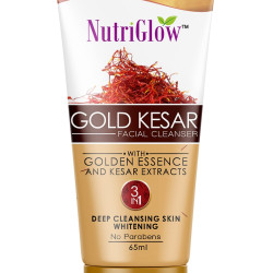NutriGlow Gold kesar Face Wash For Deep Cleansing, Tan Removal, Skin Tightening Non Foaming Face Wash, All Skin Types, No Sulphate, 65 ml