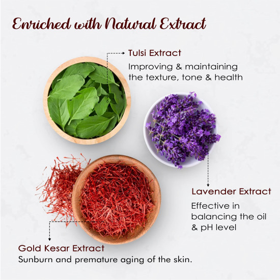 NutriGlow Gold kesar Face Wash For Deep Cleansing, Tan Removal, Skin Tightening Non Foaming Face Wash, All Skin Types, No Sulphate, 65 ml