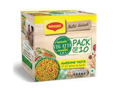 MAGGI Nutrilicious Masala Veg Atta Noodles with 20 Spices & Herbs, 725 grams (Pack of 10)