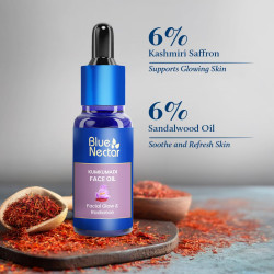 Blue Nectar Kumkumadi Oil for Face | Anti Aging & Brightening Ayurvedic Face Serum | Saffron Sandalwood Kumkumadi Tailam Face Oil for Glowing Skin for Women & Men (26 Herbs, 30ml)