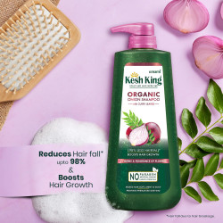 Kesh King Organic Onion Shampoo With Curry Leaves Reduces Hair Fall Upto 98%,Boosts Hair Growth&Keeps Hair Smooth Upto 48Hrs|Repairs Dry&Damaged Hair|Makes Hair Silky&Bouncy - 600Ml,625 Grams