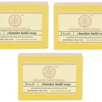 KHADI NATURAL Organic Chandan Haldi Soap (125gX3)