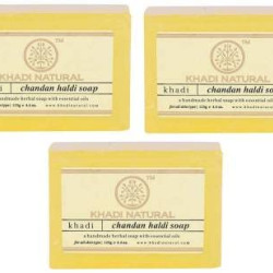KHADI NATURAL Organic Chandan Haldi Soap (125gX3)