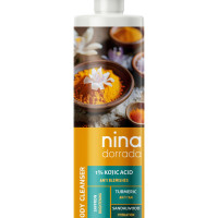 nina dorada De-Tan 1% Kojic Acid Body Wash with Turmeric and Saffron | Anti Blemsh Shower Gel for Summer | Brightening Body Cleanser | Suitable for Oily and Greasy Skin | 300ml