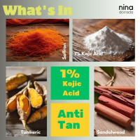 nina dorada De-Tan 1% Kojic Acid Body Wash with Turmeric and Saffron | Anti Blemsh Shower Gel for Summer | Brightening Body Cleanser | Suitable for Oily and Greasy Skin | 300ml