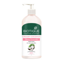 Biotique Creamy Coconut Deep Nourish Body lotion For Extra Dry Skin | Heals, Repairs, and Soothes the Skin | Moisturizing and Skin-Humidifying | 100% Botanical Extracts| All Skin Types | 300ml