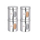 Ebun Stainless Steel Multipurpose See Through Containers | Air Tight Canisters For Kitchen Storage | Ubha Dabba | Transparent Vertical Jar | Silver | 2.5 Kgs | Pack Of 4 Pcs