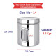 Ebun Stainless Steel Multipurpose See Through Containers | Air Tight Canisters For Kitchen Storage | Ubha Dabba | Transparent Vertical Jar | Silver | 2.5 Kgs | Pack Of 4 Pcs