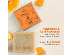 Nat Habit Orange & Sandalwood De-Tan Bath Soap Combo | Cold-Processed Soaps with Vitamin C & Rakt Chandan | Body Acne, Pimple & Oil Control, Skin Brightening, Scar Reduction & Collagen Boost| 125g Each