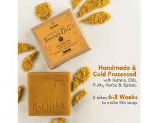 Nat Habit Turmeric Oats Bath Butter Soap | Ayurvedic Body Tan Removal for Women & Men | De-Tan, Anti Tan & Antibacterial Bar| Scar Reduction & Deep Cleansing | Handmade Haldi Soap | 125g x 2