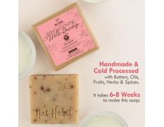 Nat Habit Milk Rosehip Bath Soap with Lactic Acid, Kokum Butter|Cold Processed Ayurvedic Soap for Skin Brightening, Anti-Aging & Anti-Acne|Moisturizing Milk Soap with Gentle Exfoliation | 125g x 2