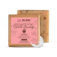 Nat Habit Brightening Milk-Rosehip Bath Soap With Ayurvedic Cold Processed & Vit C For Cleansing, Skin Whitening, Tan Removal & Scar Reduction (125gm)