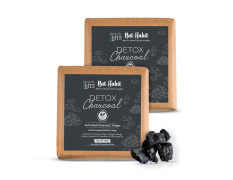 Nat Habit Detox Charcoal Butter Bath Soap With Ayurvedic Cold Processed For Detoxification, Blackheads, Tan Removal & Skin Whitening (Pack of 2 x 125gm)