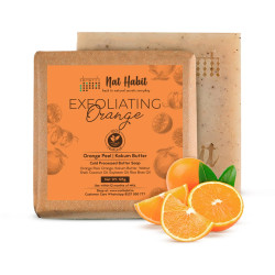 Nat Habit Orange Kokum Butter Bath Soap for Women & Men | Cold Processed With Vit C for Body Acne, Pimple & Oil Control | Improve Skin Tone & Boost Collagen Production| Gentle Exfoliation| 125g