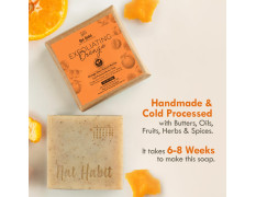 Nat Habit Orange Kokum Butter Bath Soap for Women & Men | Cold Processed With Vit C for Body Acne, Pimple & Oil Control | Improve Skin Tone & Boost Collagen Production| Gentle Exfoliation| 125g