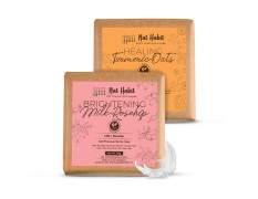 Nat Habit Turmeric Oats & Milk Rosehip Bath Soap Combo | Ayurvedic Cold-Processed Soaps with Milk, Haldi, Lactic Acid & Kokum Butter | Body Tan Removal, Scar Reduction & Skin Brightening|125g Each