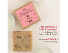 Nat Habit Bath Soap Combo Milk Rosehip & Sandalwood - Enriched with Vitamins C & Ayurvedic Cold Processed For Exfoliation, Brightening, Cleansing, Nourishing, Men & Women (2 X 125gm)