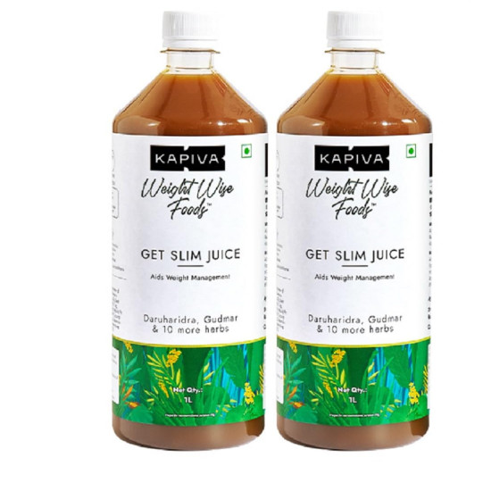 Kapiva Get Slim Juice (2L) Bottle,Pack| Healthy Weight Management Through 12 Ayurvedic Herbs | Aids Metabolism and Digestion - Super Saver Pack of 2