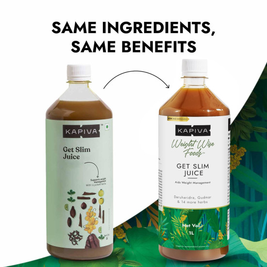 Kapiva Get Slim Juice (2L) Bottle,Pack| Healthy Weight Management Through 12 Ayurvedic Herbs | Aids Metabolism and Digestion - Super Saver Pack of 2