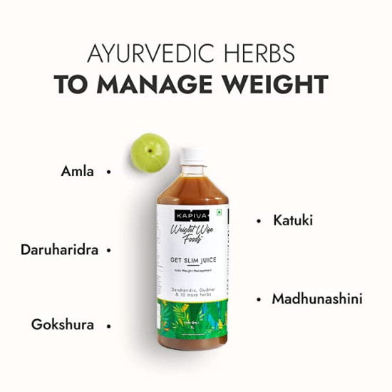 Kapiva Get Slim Juice (2L) Bottle,Pack| Healthy Weight Management Through 12 Ayurvedic Herbs | Aids Metabolism and Digestion - Super Saver Pack of 2