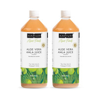 Kapiva Aloe Vera + Amla Juice (2L) | Cold-pressed Juice for Glowing Skin | Helps with Acne and Metabolism - Super Saver Pack of 2