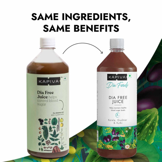 Kapiva Dia Free Juice + Get Slim Juice | Ayurvedic Combo for Blood Sugar Control and Holistic Weight Management (1L+1L)