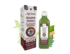 Axiom Ayurveda Giloye Papaya Cold Pressed Juice 500ml (Pack of 2) | Platelets Booster & Rapidly Neutrilize All Types of Fever | 100% WHO GMP GLP Certified Ayurvedic Juice