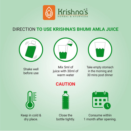 KRISHNA'S HERBAL & AYURVEDA Bhumi Amla Juice - 1000 ml | Natural liver detoxifier | Strengthens the digestive system | Sugar free Juice KRISHNA'S HERBAL & AYURVEDA Bhumi Amla Juice - 1000 ml | Natural liver detoxifier | Strengthens the digestive system | Sugar free Juice