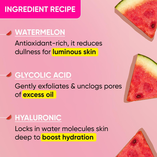 DOT & KEY Watermelon Superglow Matte Oil Free Moisturizer For Face With Watermelon Extracts | Lightweight Gel, Controls Excess Oil, Hydrates & Plumps Skin, With Glycolic Acid For Oily Skin | 60Ml